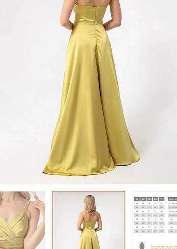 Sarı Drapeli Uzun Abiye Elbise - Görsel 5