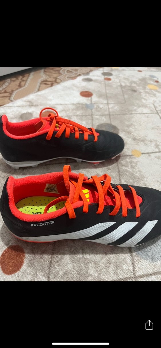 Erkek çocuk Siyah Beyaz Futbol Ayakkabısı Velcro - Görsel 5