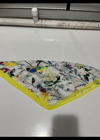 Renkli Kadın Fular - Kurdele Detaylı - Görsel 6