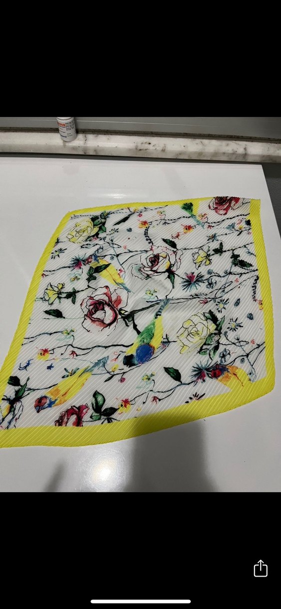 Renkli Kadın Fular - Kurdele Detaylı - Görsel 4