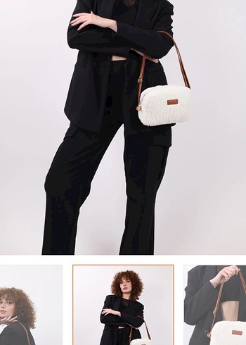 Kahverengi Peluş Detaylı Kadın Çanta - Görsel 3