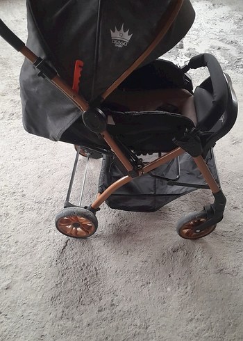 Kahverengi Bebek Arabası Siyah Kumaş puset dahil - Görsel 6