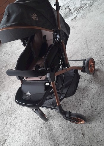 Kahverengi Bebek Arabası Siyah Kumaş puset dahil - Görsel 4