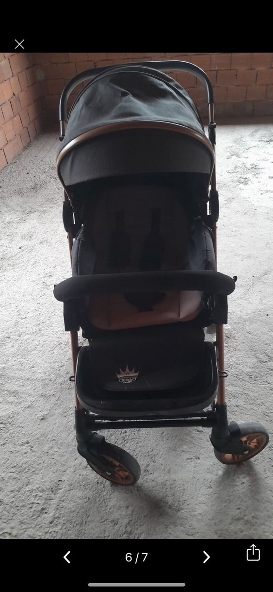 Kahverengi Bebek Arabası Siyah Kumaş puset dahil - Görsel 5