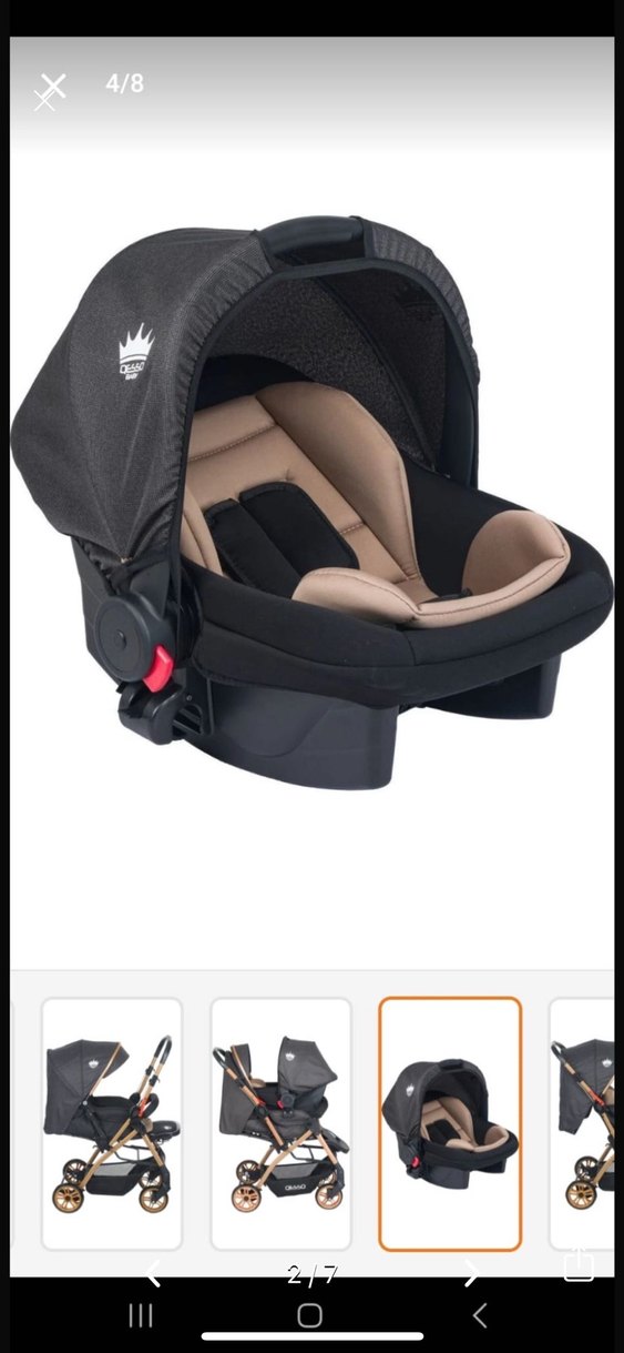 Kahverengi Bebek Arabası Siyah Kumaş puset dahil - Görsel 2