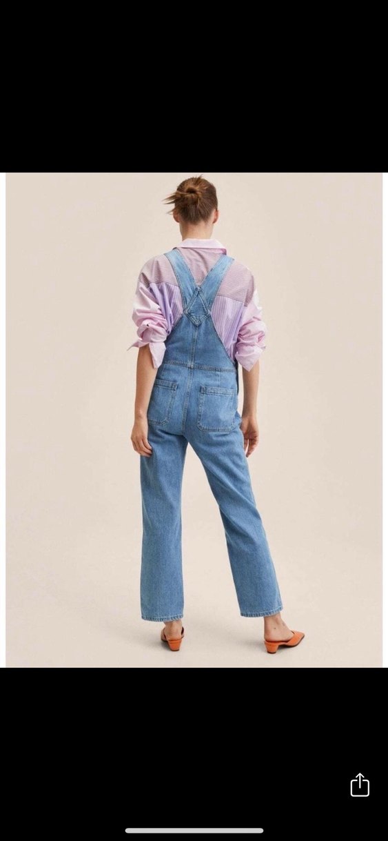 Mavi Denim Kadın Midi Tulum - Görsel 4