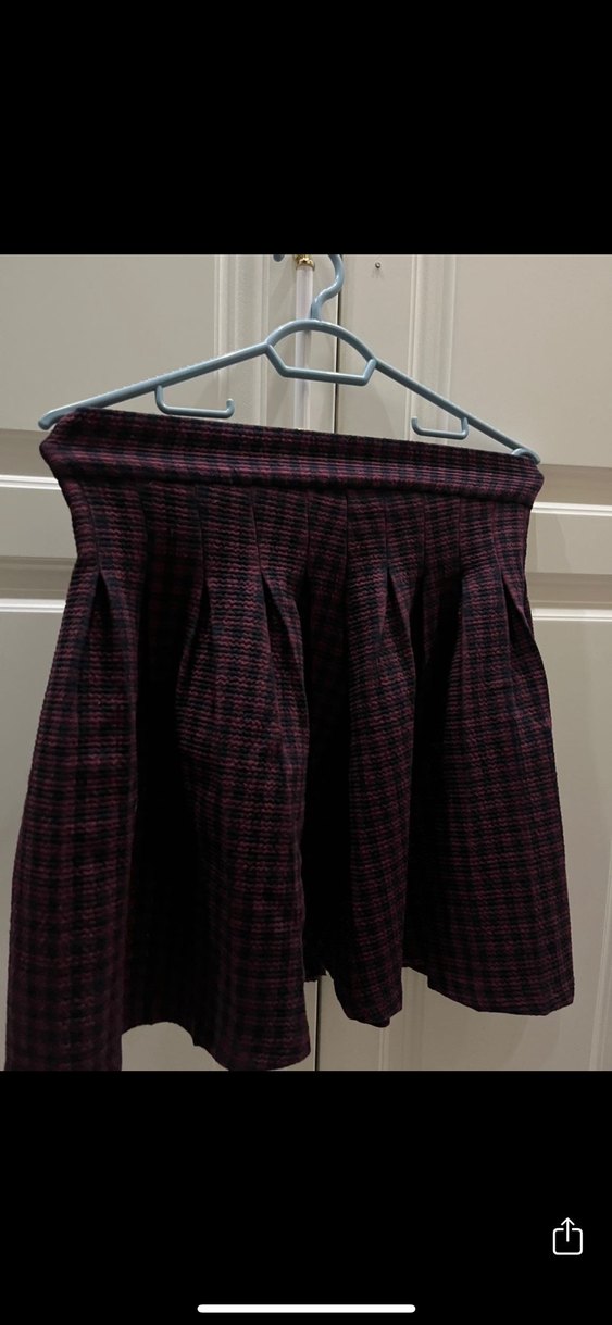 Bordo Piliseli Midi Kadın Etek - Görsel 3