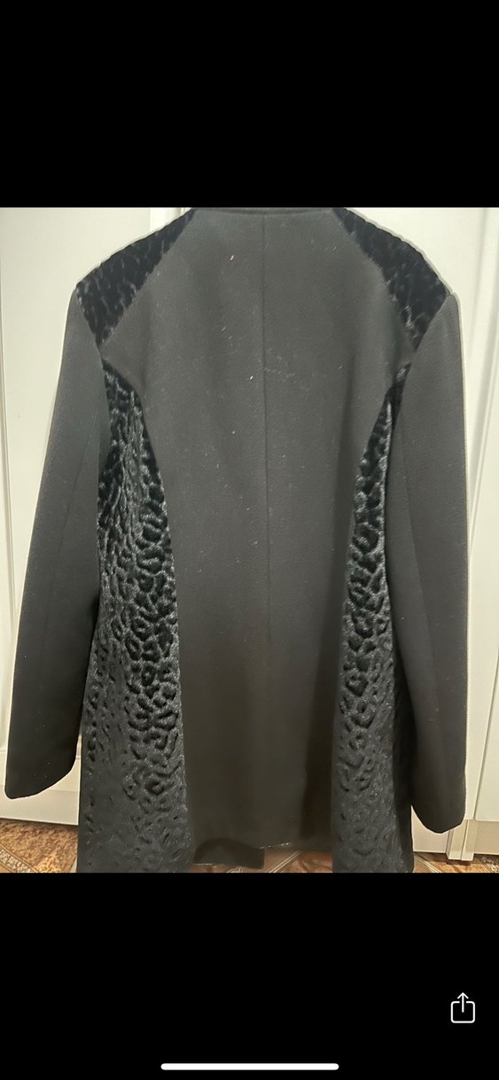 Düğmeli Kadın Kaban Siyah - Görsel 2