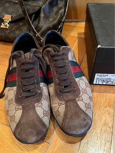 Orjinal Gucci kahverengi suet sneaker-37 numara