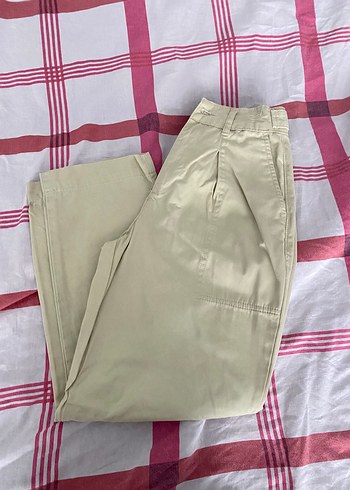 Bej Pamuklu Rahat Kesim Kadın Pantolon