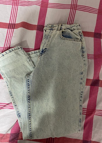 Defacto Kadın Gri Bağlama Desenli Düğmeli Jean