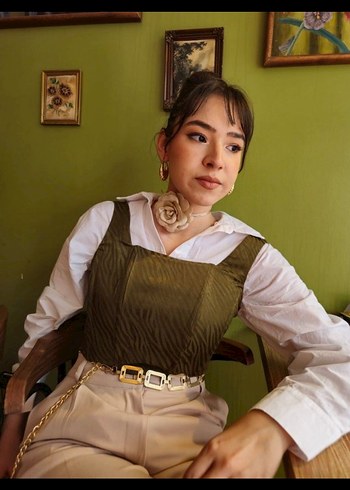 haki zebra korse bustiyer - Görsel 4