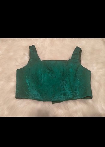 zümrüt yeşili korse büstiyer - Görsel 4
