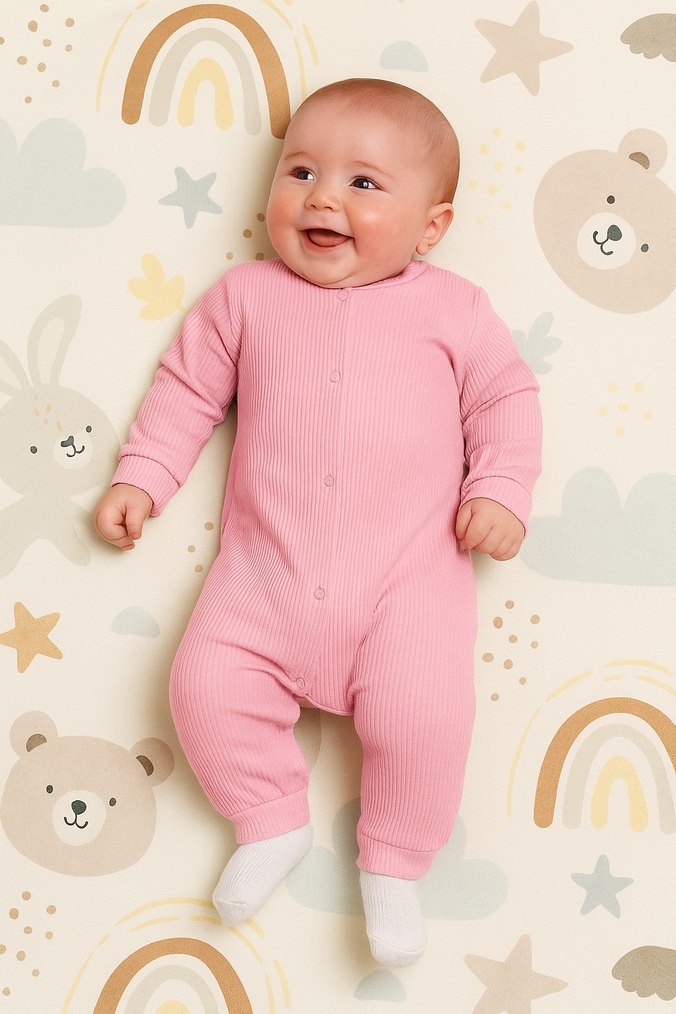 Bebek Kız Pastel Renkli İKİLİ Tulum Seti - Görsel 3