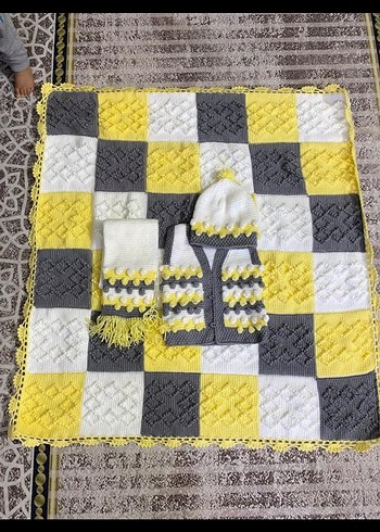 Nakışlı Mavi Bebek Önlüğü sipariş üzerine işlenir haz - Görsel 8