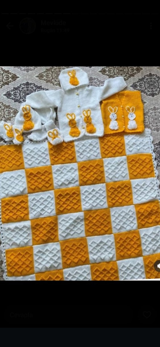 Nakışlı Mavi Bebek Önlüğü sipariş üzerine işlenir haz - Görsel 4