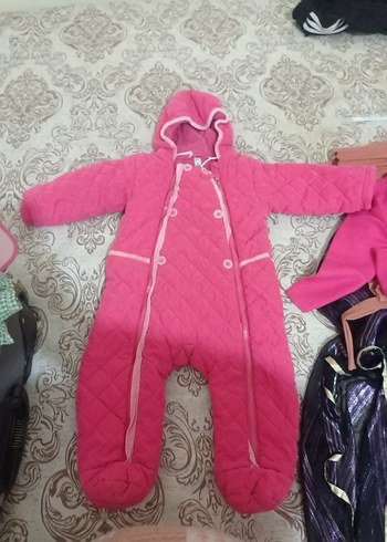 Kapüşonlu Fermuarlı Pembe Bebek Tulum - Görsel 2