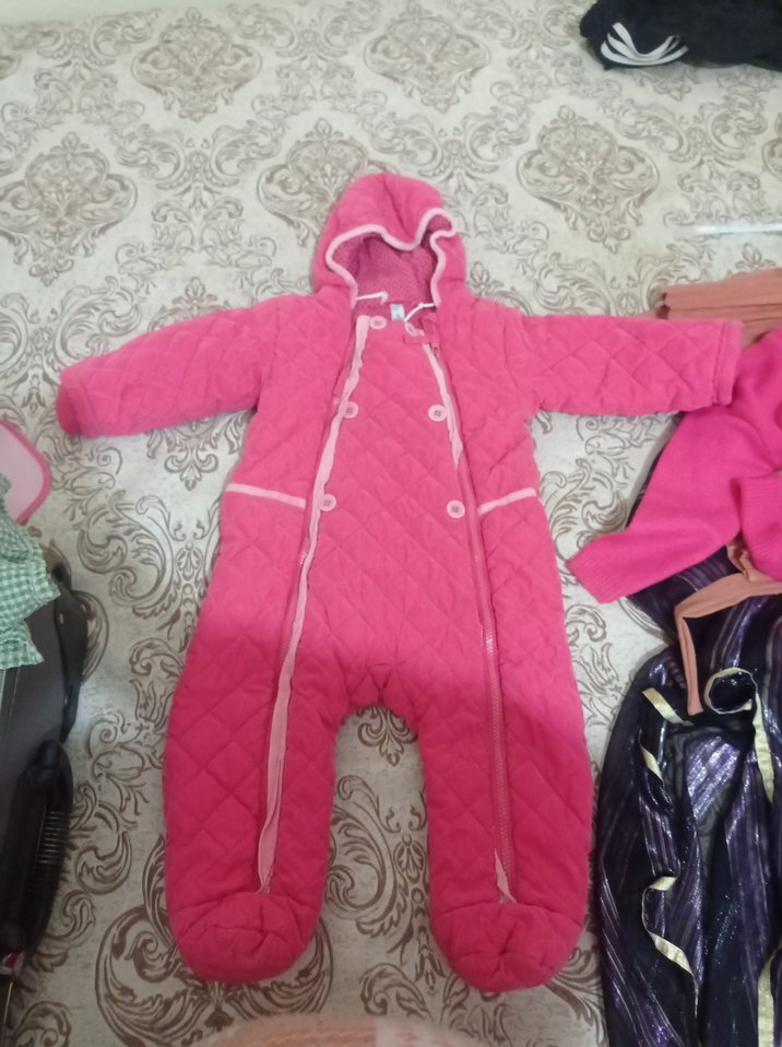 Kapüşonlu Fermuarlı Pembe Bebek Tulum - Görsel 2