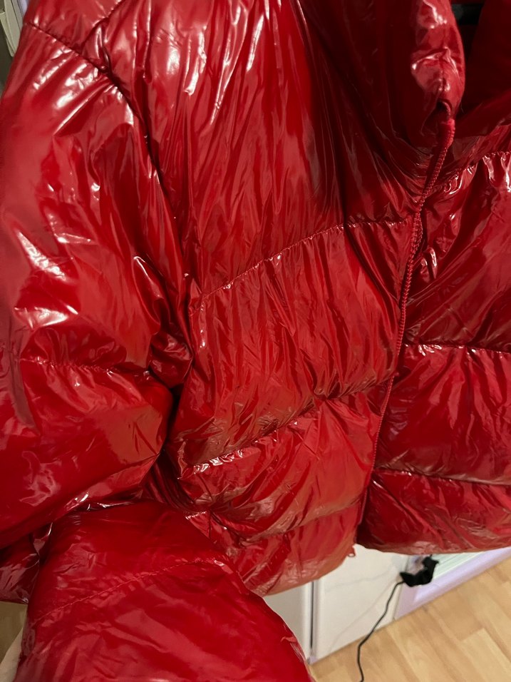 Parlak Kırmızı Kadın Kışlık Mont - Görsel 2