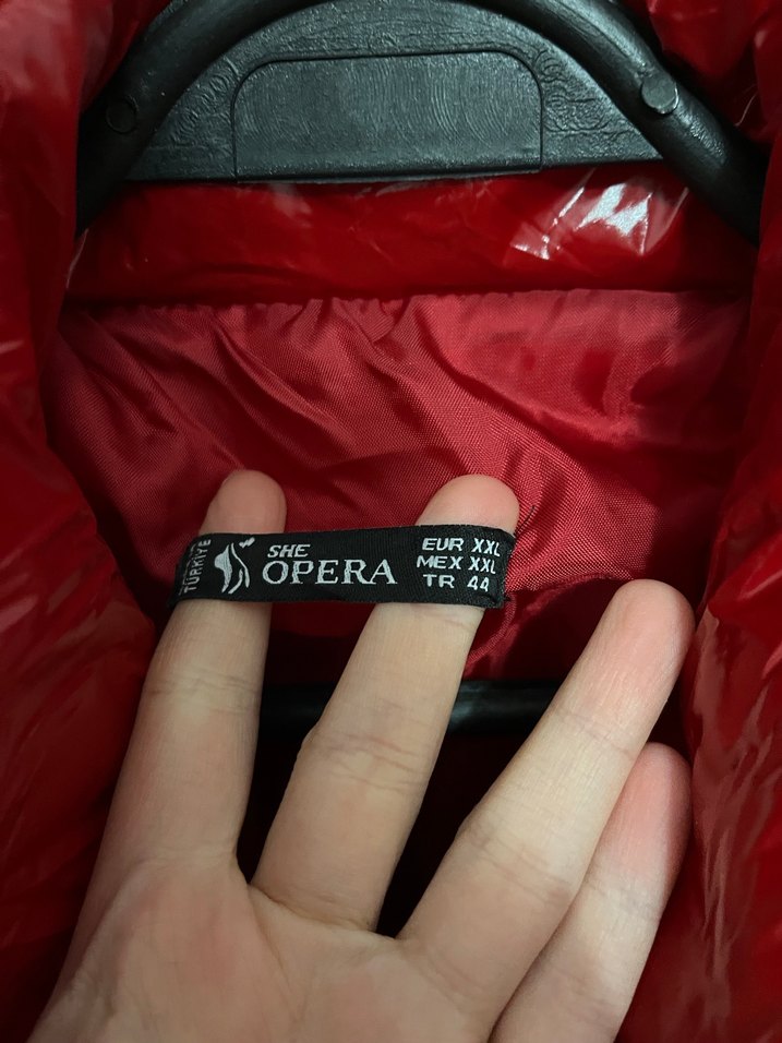 Parlak Kırmızı Kadın Kışlık Mont - Görsel 3