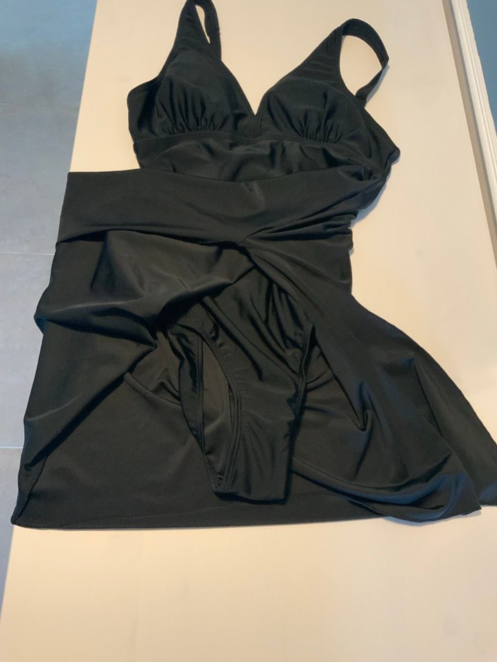 Siyah Drapeli Mini Kadın Mayo - Görsel 2