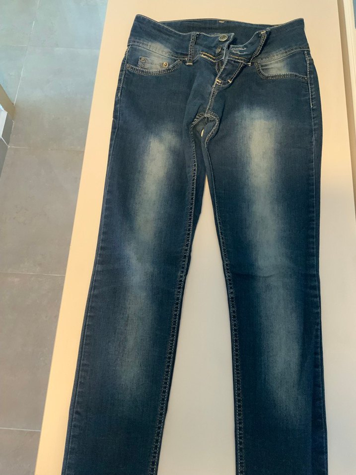 Parlak Mavi Kadın Denim Pantolon - Görsel 2