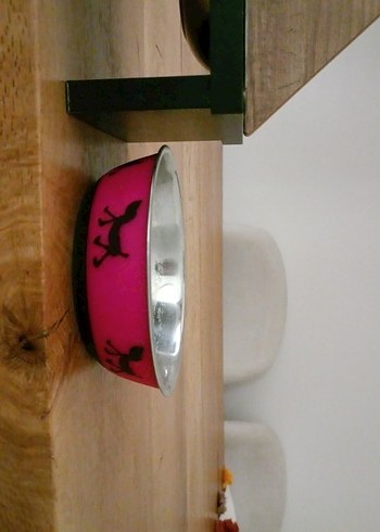 Pembe Ahşap Mama Kabı Standı - Görsel 3