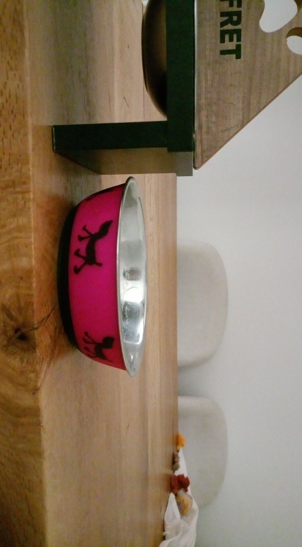 Pembe Ahşap Mama Kabı Standı - Görsel 3