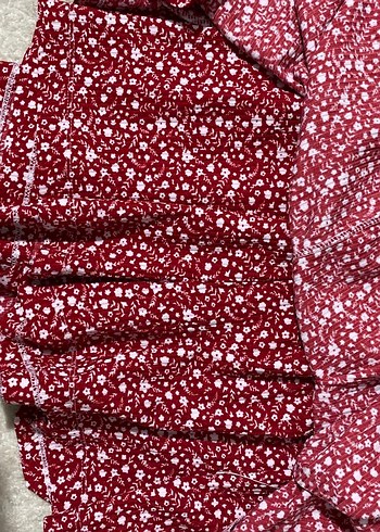 Kırmızı desenli şort etek - Görsel 2