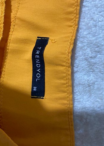 Sarı Mini Kadın Kumaş etek - Görsel 2