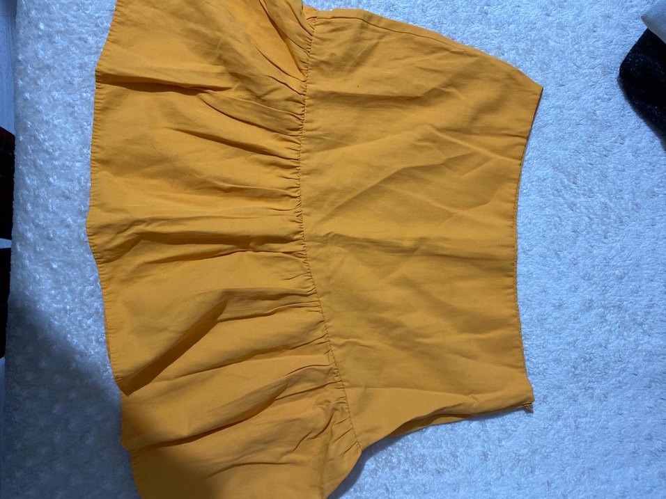 Sarı Mini Kadın Kumaş etek - Görsel 3