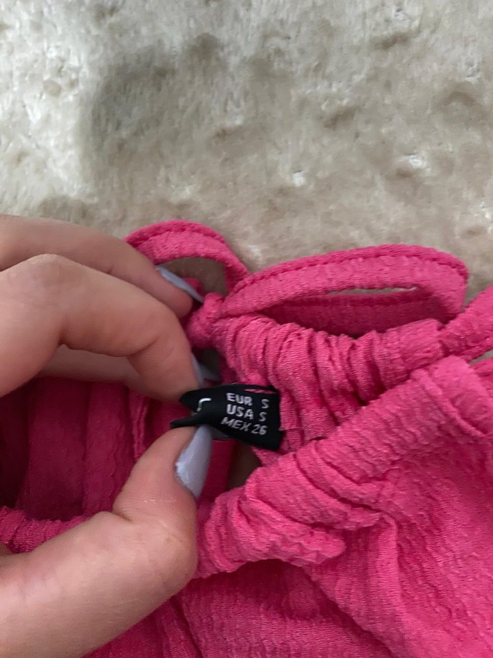 Pembe crop bluz - Görsel 2