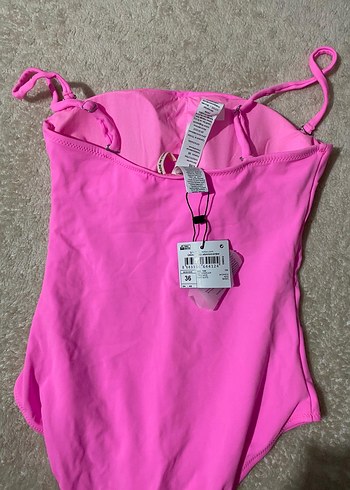 Pembe İnce Askılı Kadın Mayo - Görsel 2