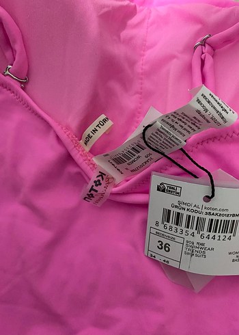 Pembe İnce Askılı Kadın Mayo - Görsel 3