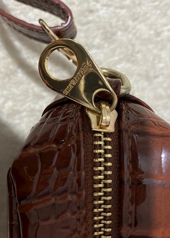 Kahverengi Deri Yılan Desenli Kadın Çanta - Görsel 2