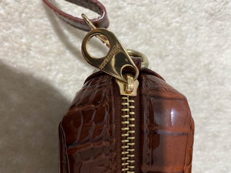 Kahverengi Deri Yılan Desenli Kadın Çanta - Görsel 2