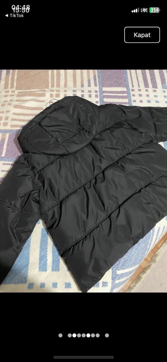 Düğmeli Siyah Kadın Kışlık Mont - Görsel 2