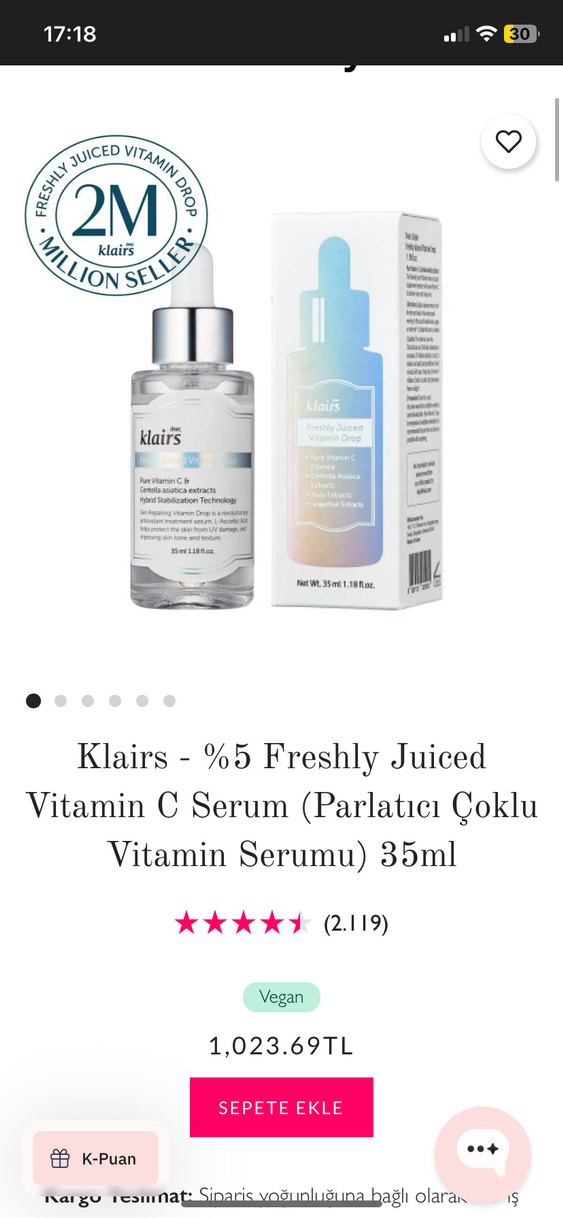 Klairs %5 Freshly Juiced Vitamin C serum - Görsel 4
