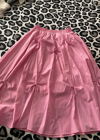 Pembe Hamile Uzun Keten Etek - Görsel 2