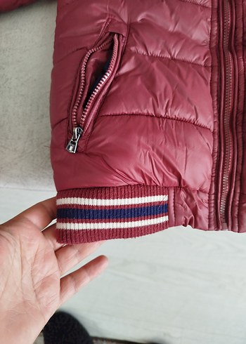 Bordo Fermuarlı Erkek Çocuk Mont - Görsel 3