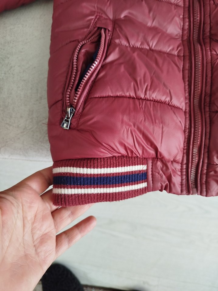 Bordo Fermuarlı Erkek Çocuk Mont - Görsel 3