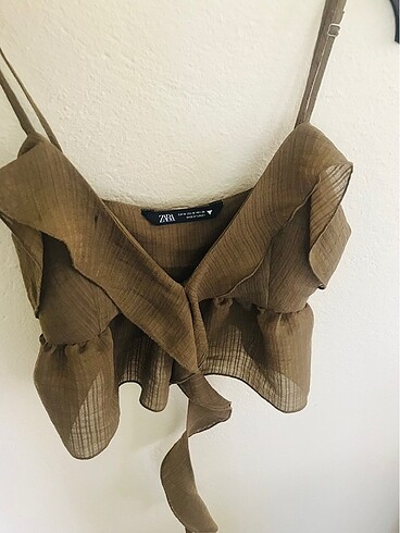 m Beden haki Renk Zara crop