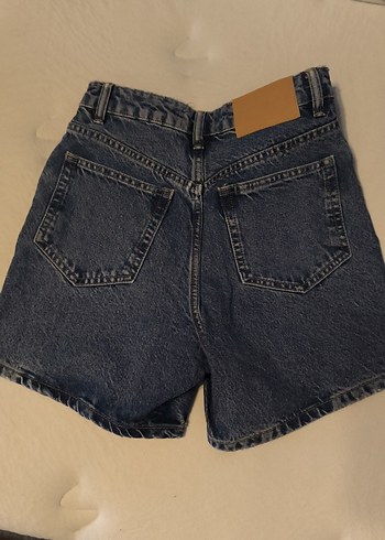 32 Beden Kadın Mavi Bol Kesim Mini Kot Şort