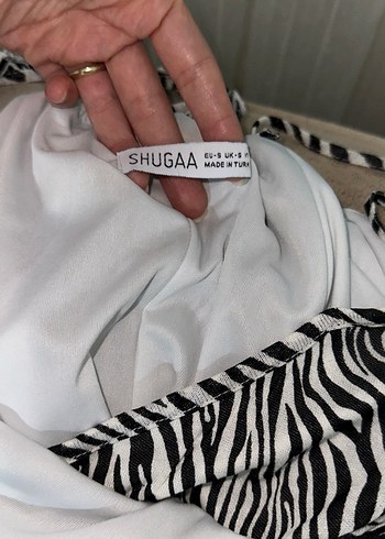 Gri Zebra Desenli Elbise - Görsel 4