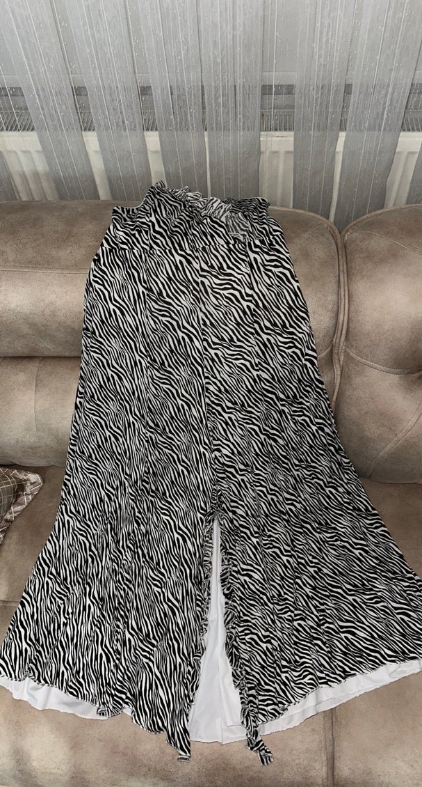 Gri Zebra Desenli Elbise - Görsel 3