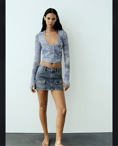 Zara tül bluz - Görsel 2