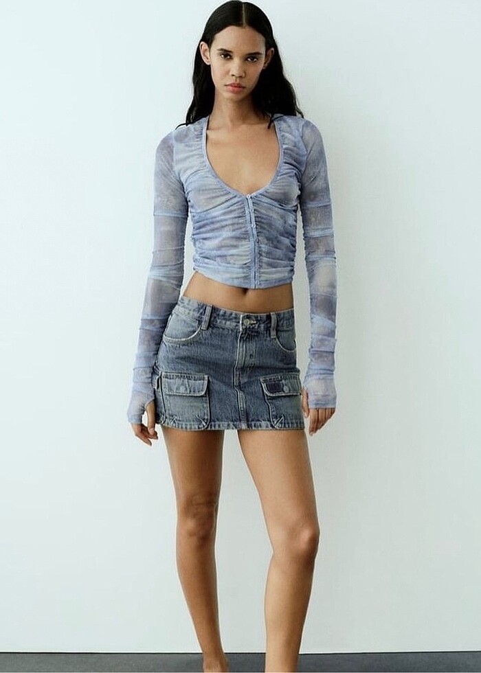 Zara tül bluz - Görsel 4