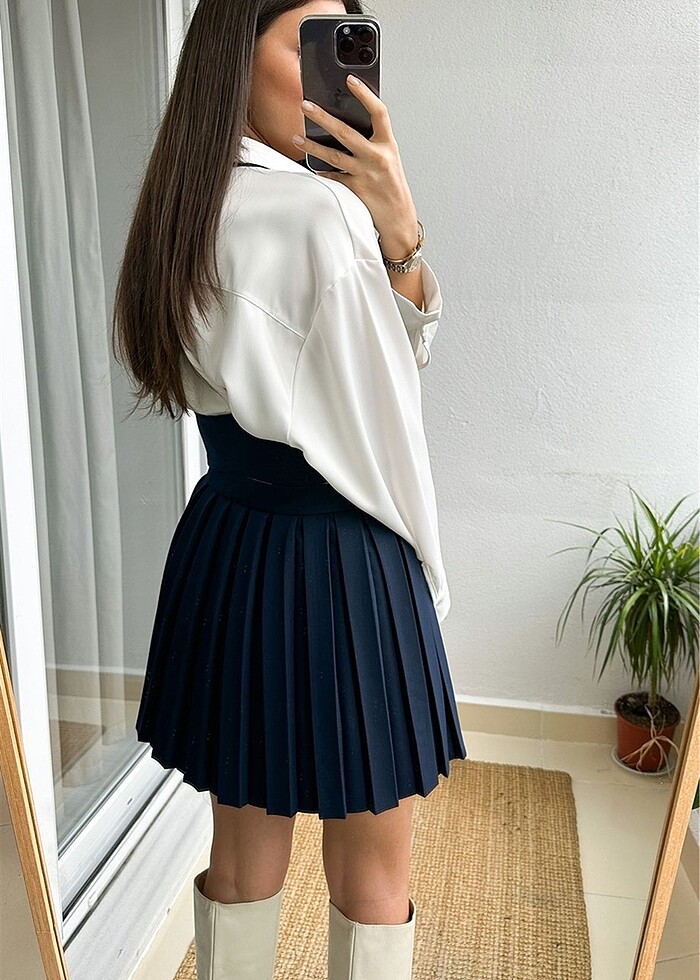 Lacivert Etek Yelek Takım - Görsel 3