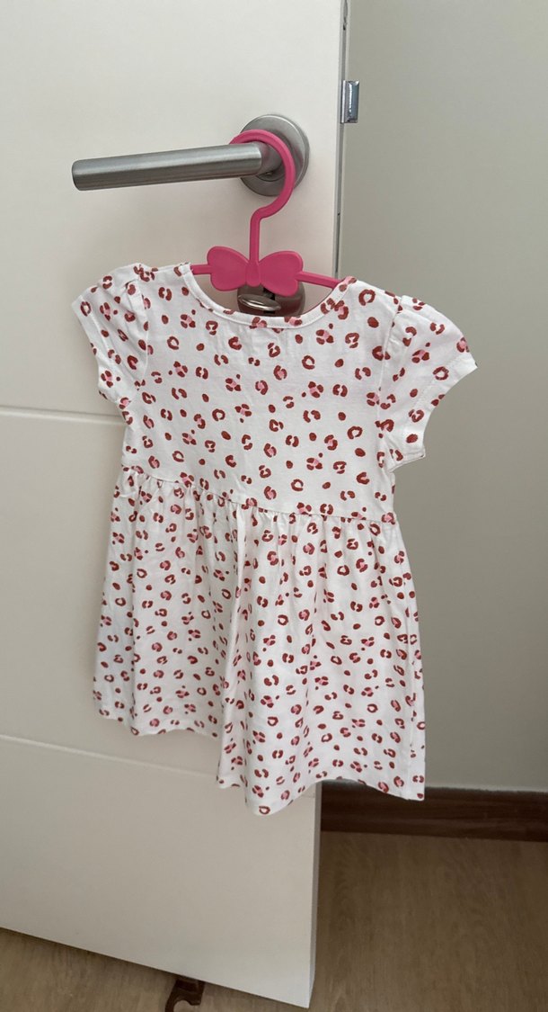 Renkli Desenli Kız Çocuk Kısa Kollu Elbise - Görsel 2