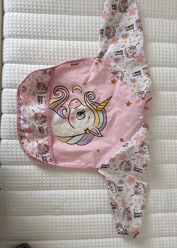 Pembe Unicorn Desenli Bebek Önlüğü
